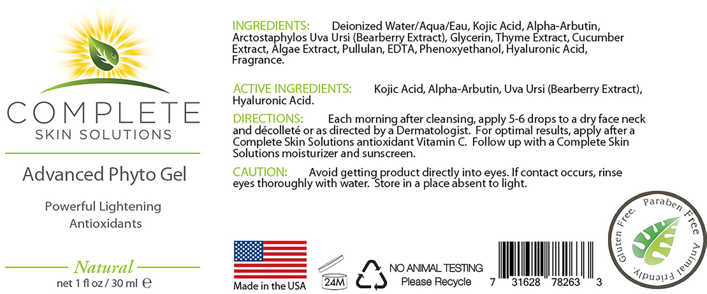 Complete Skin Solutions Advanced Phyto Gel Serum 1 oz