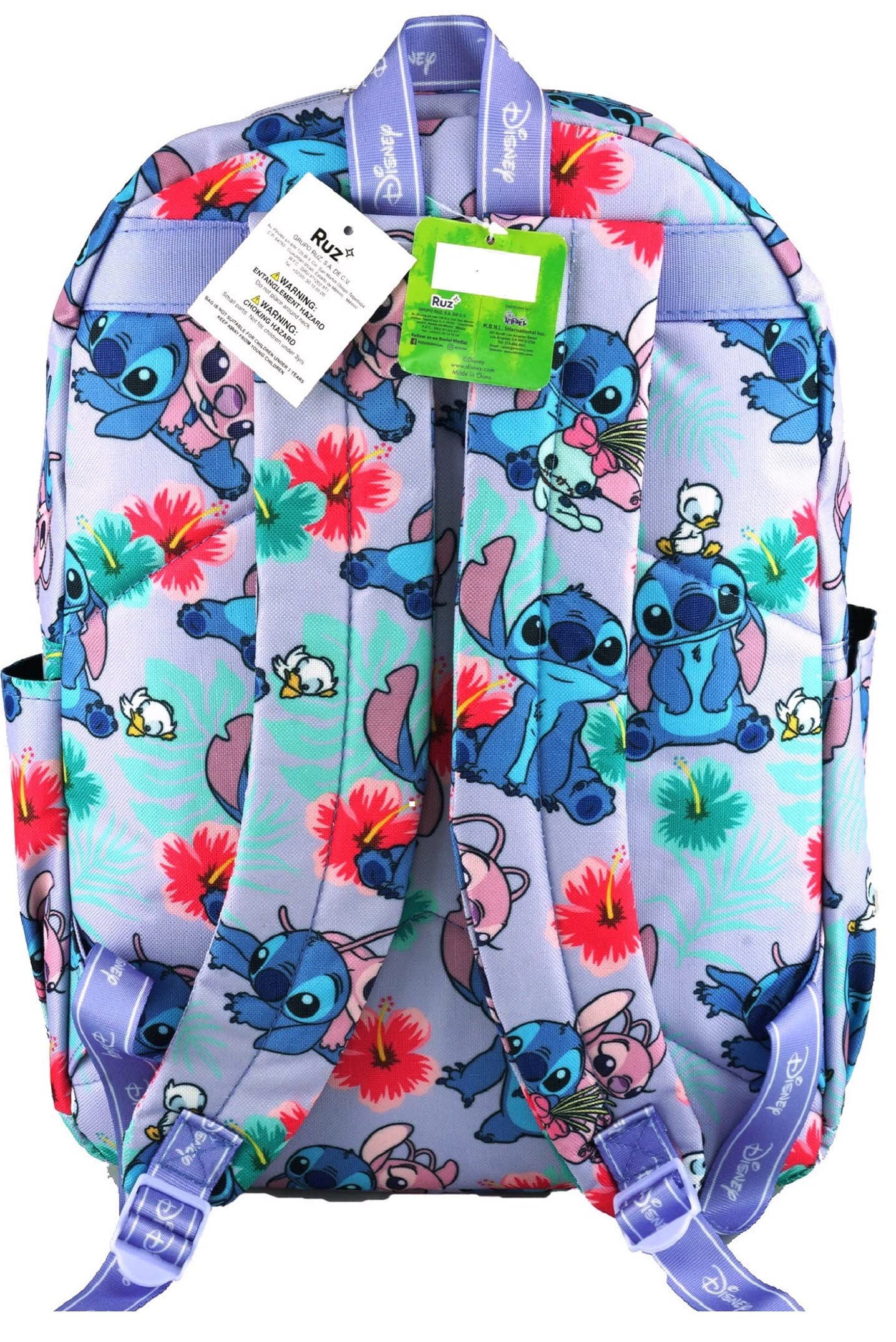 Wondapop Disney Lilo & Stitch 17 Inch Deluxe Backpack with Laptop Compartment (Lavender)