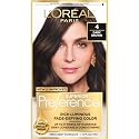L'Oreal Paris Superior Preference Luminous Fade-Defying Permanent Hair Color, Hair Dye For Up to 9 Weeks of Radiance, Dark Brown 4, 1 Hair Dye Kit