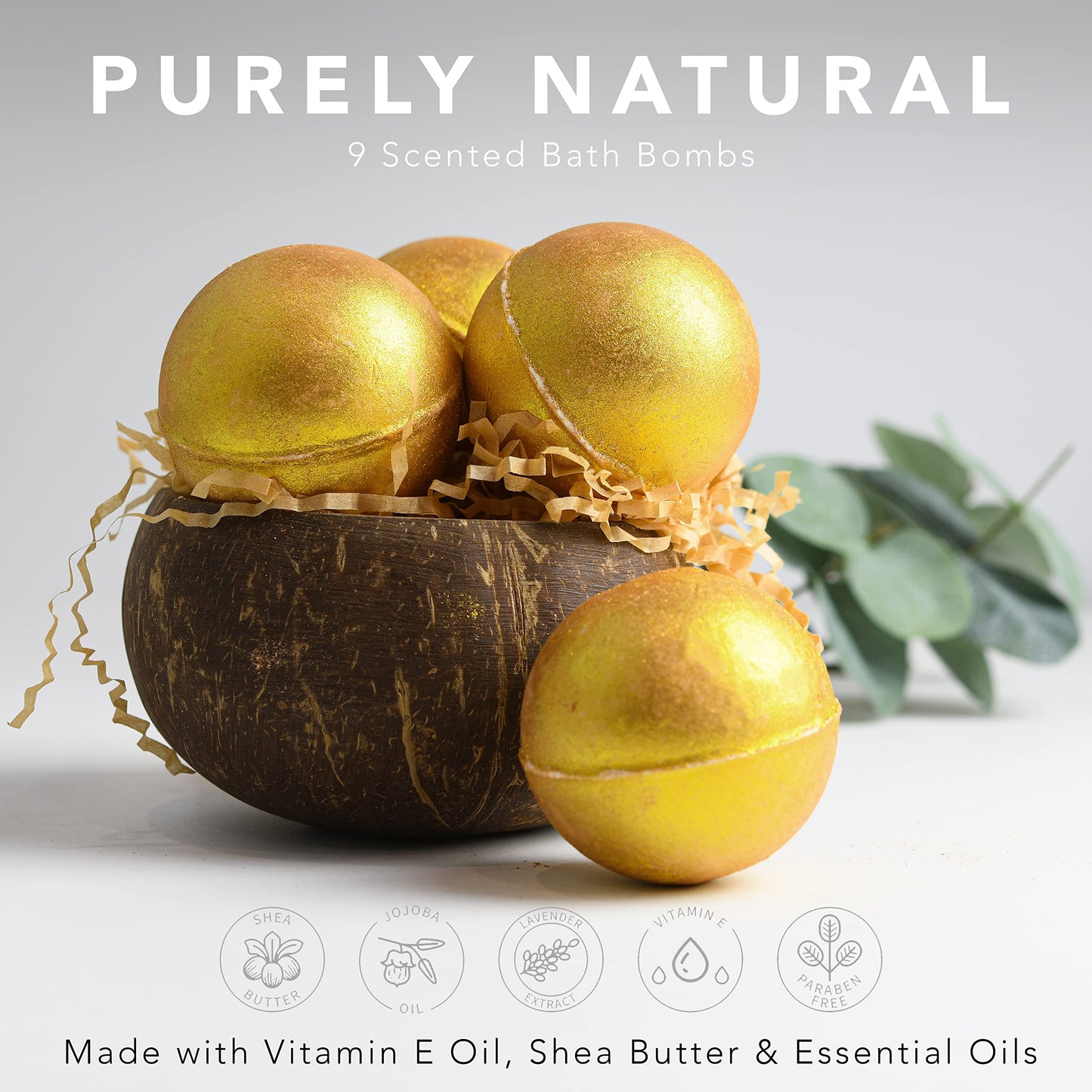 Birthday Gifts, 24K Gold Bath Bombs Set, Deluxe Marble Bath Bomb Gift Set, 9 Bath Bombs for Women & Men, Perfect for Bubble & Spa Bath, Natural…