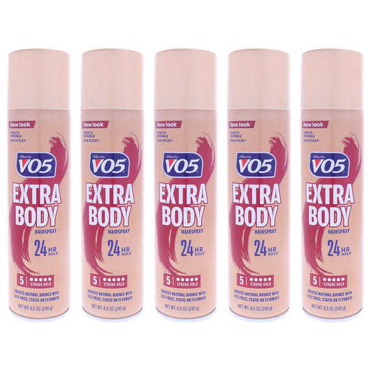 Alberto VO5 Crystal Clear Extra Body Hair Spray for Unisex - 8.5 oz Hair Spray - Pack of 5