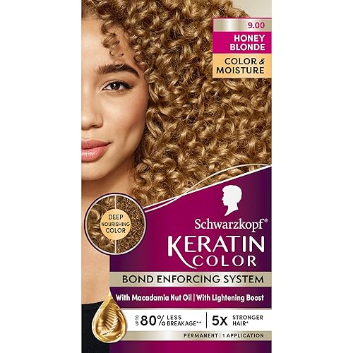 Schwarzkopf Keratin Permanent Hair Dye Cream, 9.0 Honey Blonde, Professional Quality Color for Up to 100% Gray Coverage, Bond Enforcing System