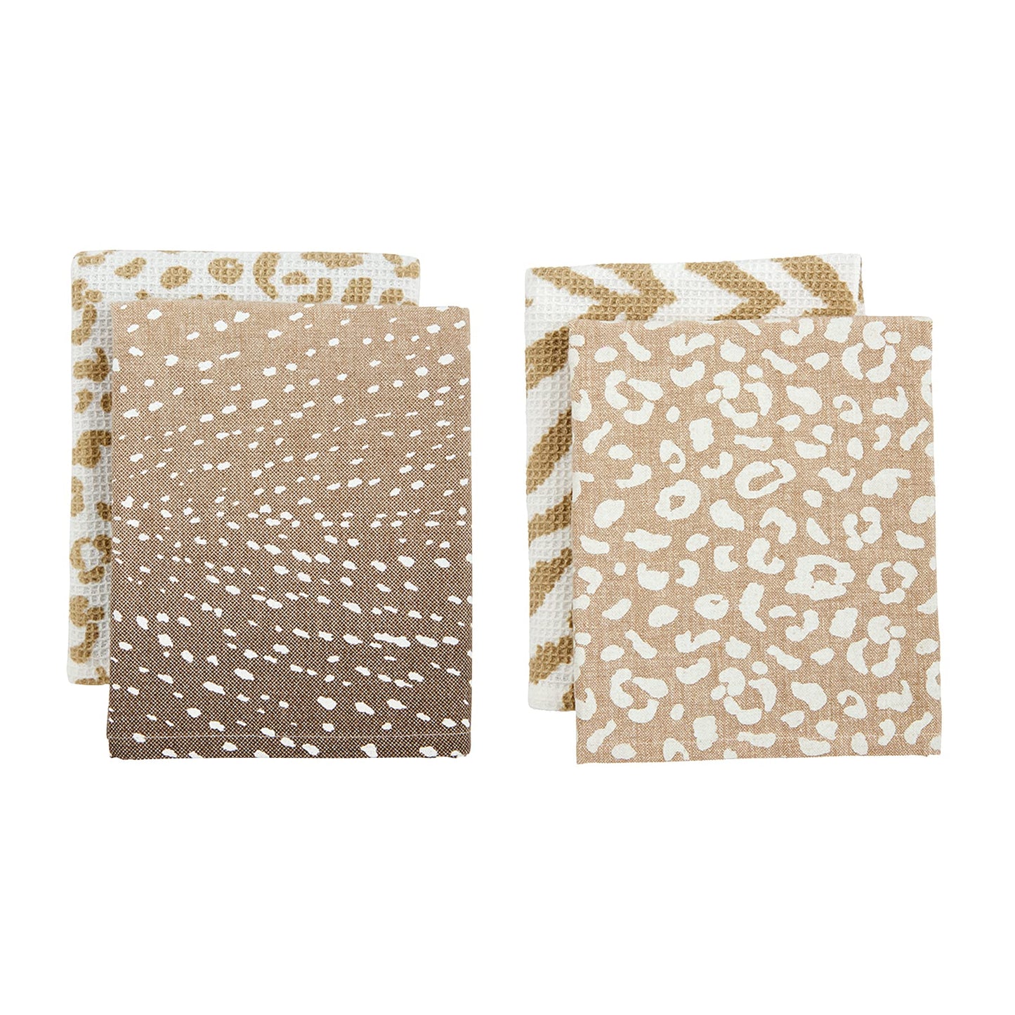 Mud Pie Leopard Towel Set, Fawn, 26" x 16.5"
