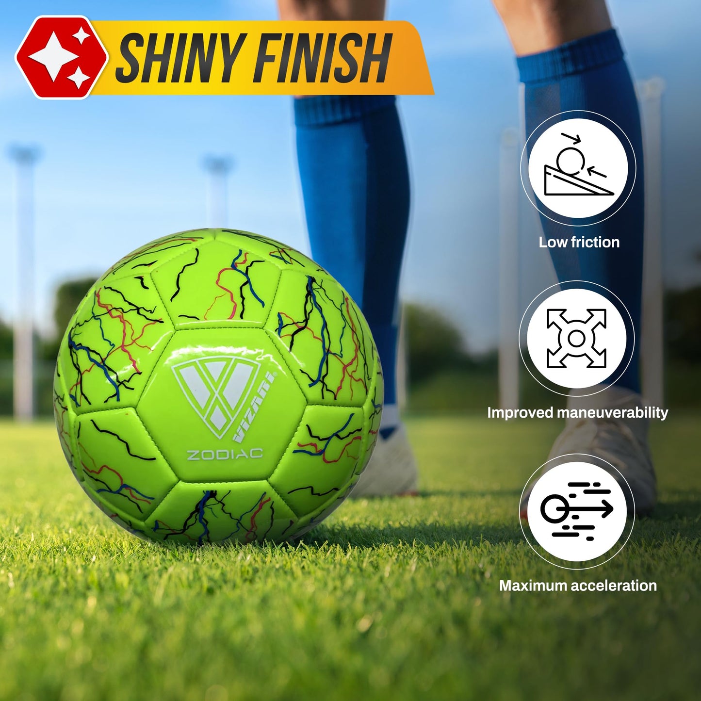 Vizari Zodiac Soccer Ball for Youth, Adults, Boys, Girls, Kids | Size 3,4,5 | Durable & Waterproof Synthetic Leather Soccer Ball (Bundle of 1, 6…