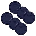 Pyrex 7202-PC 1-Cup Dark Blue Food Storage Replacement Lid (6-Pack) - Made in USA
