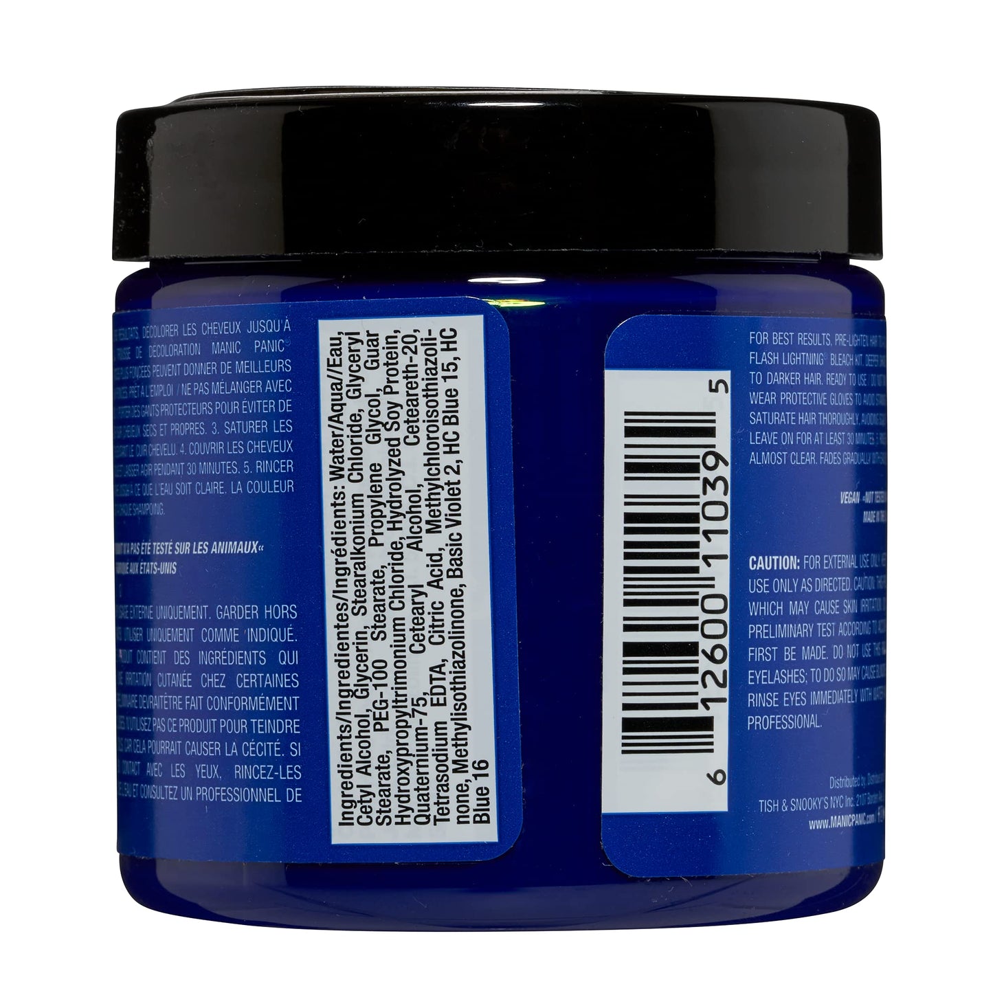 MANIC PANIC Classic Rockabilly Blue Semi Permanent Hair Color - True Neutral Blue Hair Dye for Women & Men That Lasts 4-6 Weeks - Vegan, Ammonia
