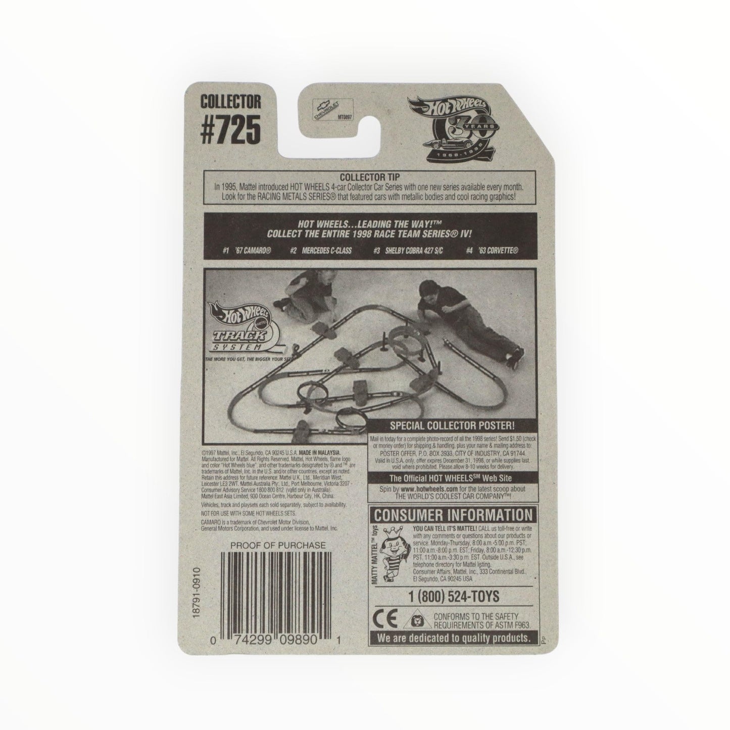 Hot Wheels #725 Race Team Series IV '67 Camaro