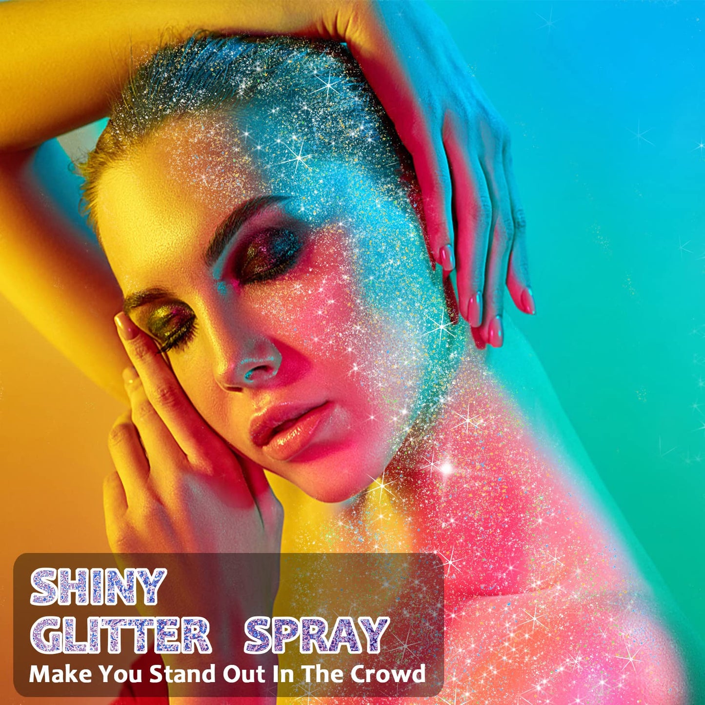 Body Glitter Spray, Pink Glitter Spray for Hair and Body, Include 1 Jar of Refills