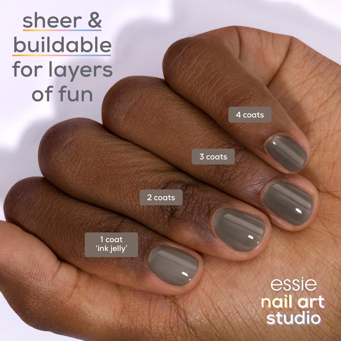 essie Nail Art Studio Jelly Gloss Polish, Vegan, Sheer Black Nail Polish, Ink Jelly, 0.46 Fl Oz Beauty & Personal Care essie