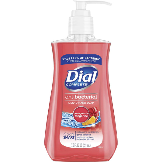 Dial 02795CT Antimicrobial Liquid Soap, 7 1/2 Oz Pump Bottle, Pomegranate & Tangerine (Case of 12)