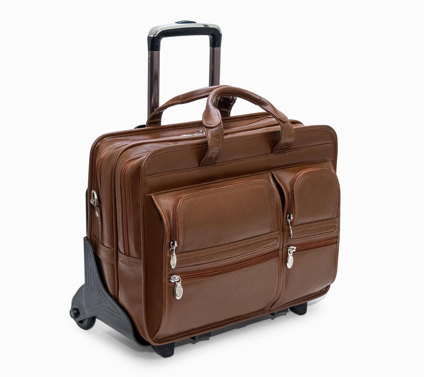 McKleinUSA CLINTON, 17" Leather Patented Detachable -Wheeled Laptop Briefcase