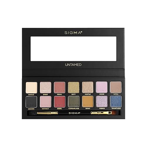 Sigma Beauty Untamed Eyeshadow Palette - 14 Bold Eyeshadow Shades in Matte, Shimmer and Metalic Finishes - Highly Pigmented Vegan Eye Makeup Palette…