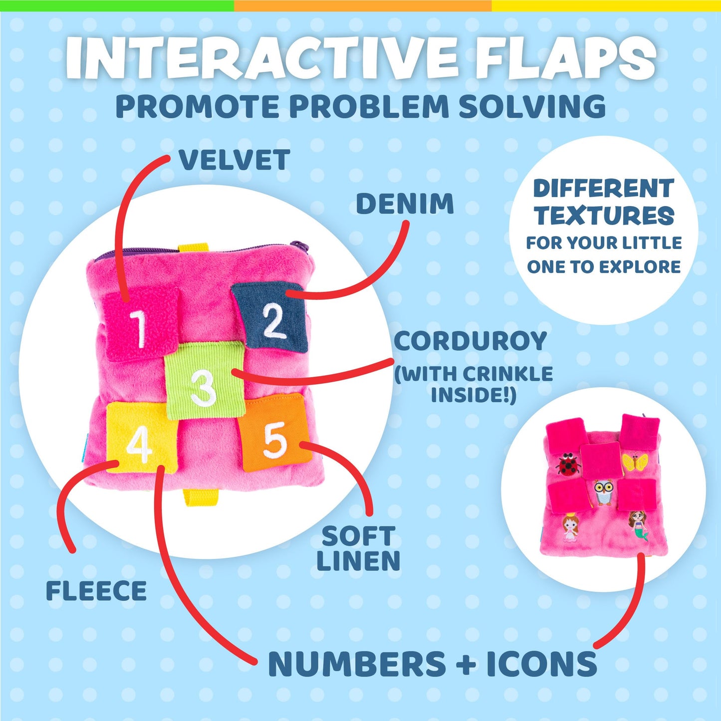 Buckle Toys - Bella Square - Learning Activity Game - Develop Motor Skills and Problem Solving - Travel Essential for Toddlers 1-3