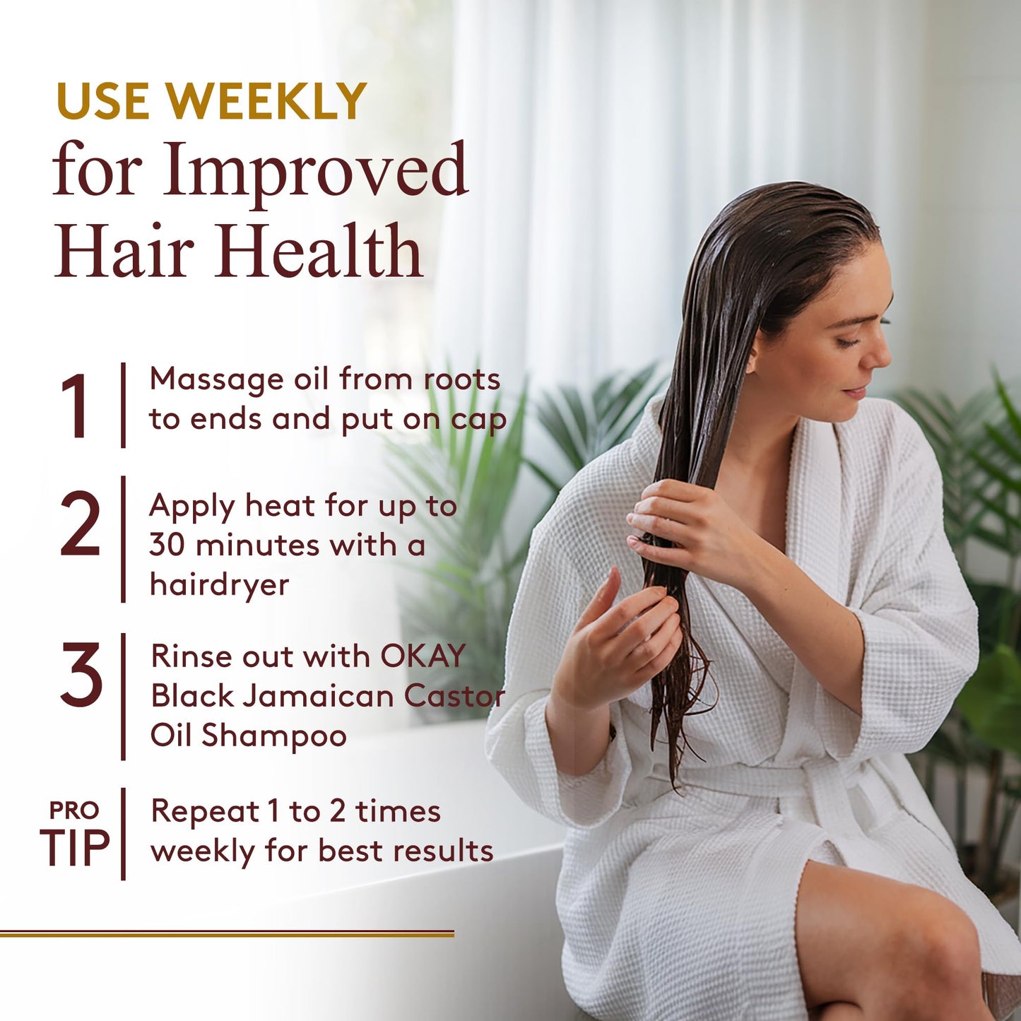 OKAY Pure Naturals Black Jamaican Castor Oil with Argan Oil - Castor for Hair Health, Moisture for Skin, Face, Scalp, Eyelashes, Eyebrows, for Men