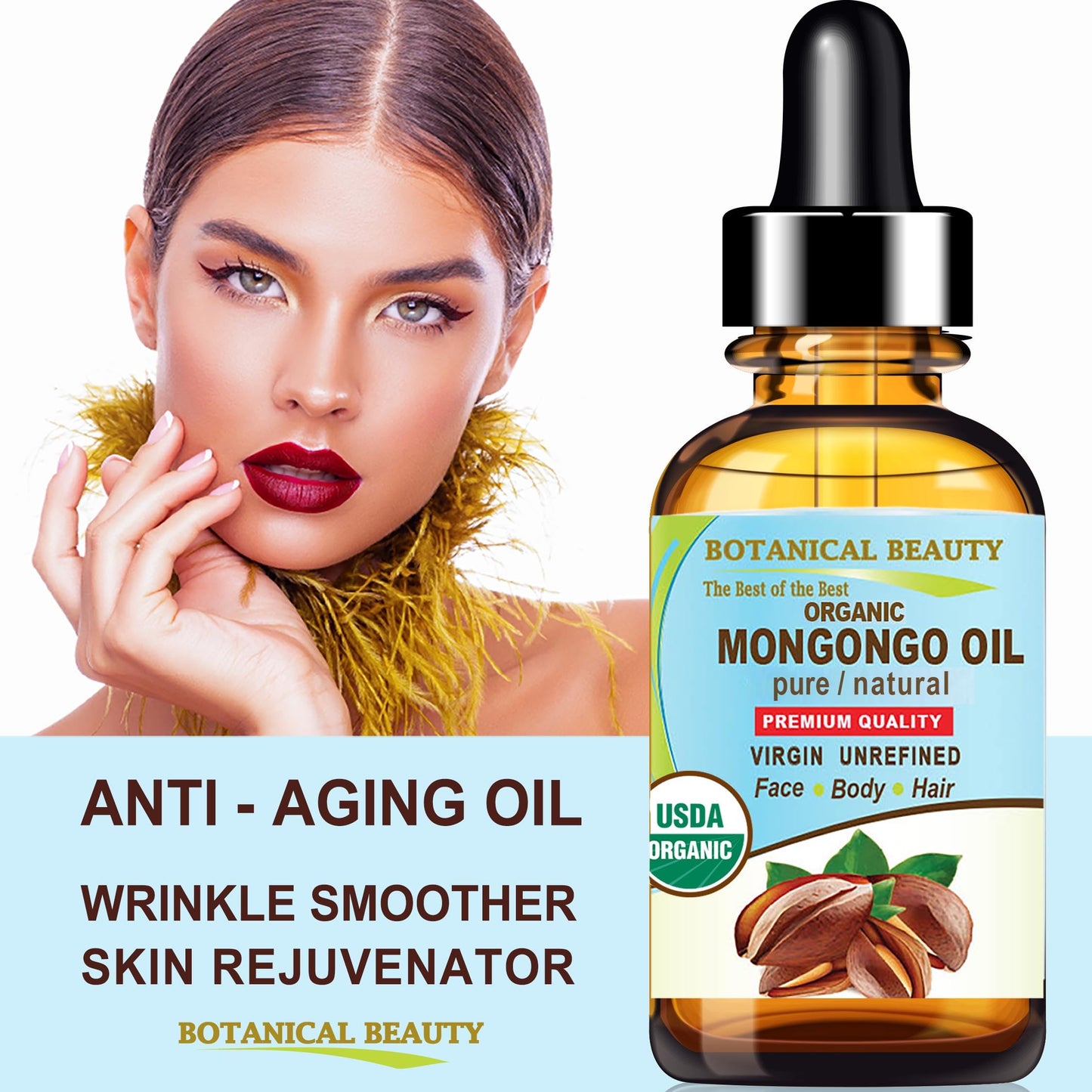 Botanical Beauty Organic MONGONGO OIL Manketti Seed Oil 100% Pure Natural Virgin Unrefined Cold-Pressed Carrier Oil for Face Skin Body Hair Lip Nails