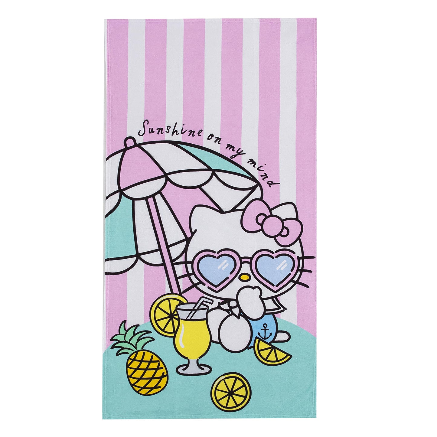 Northwest Hello Kitty Beach Towel, 30" x 60", Umbrella Drink