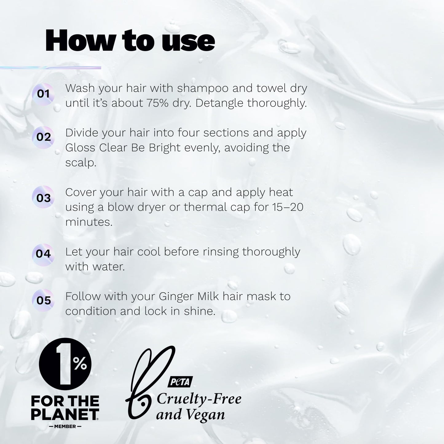 Ginger Milk Hair Gloss Clear Shine and Color-Enhancing Treatment with Hyaluronic Acid, Semi-Permanent Color for Dull & Dry Hair Sulfate Free | BE