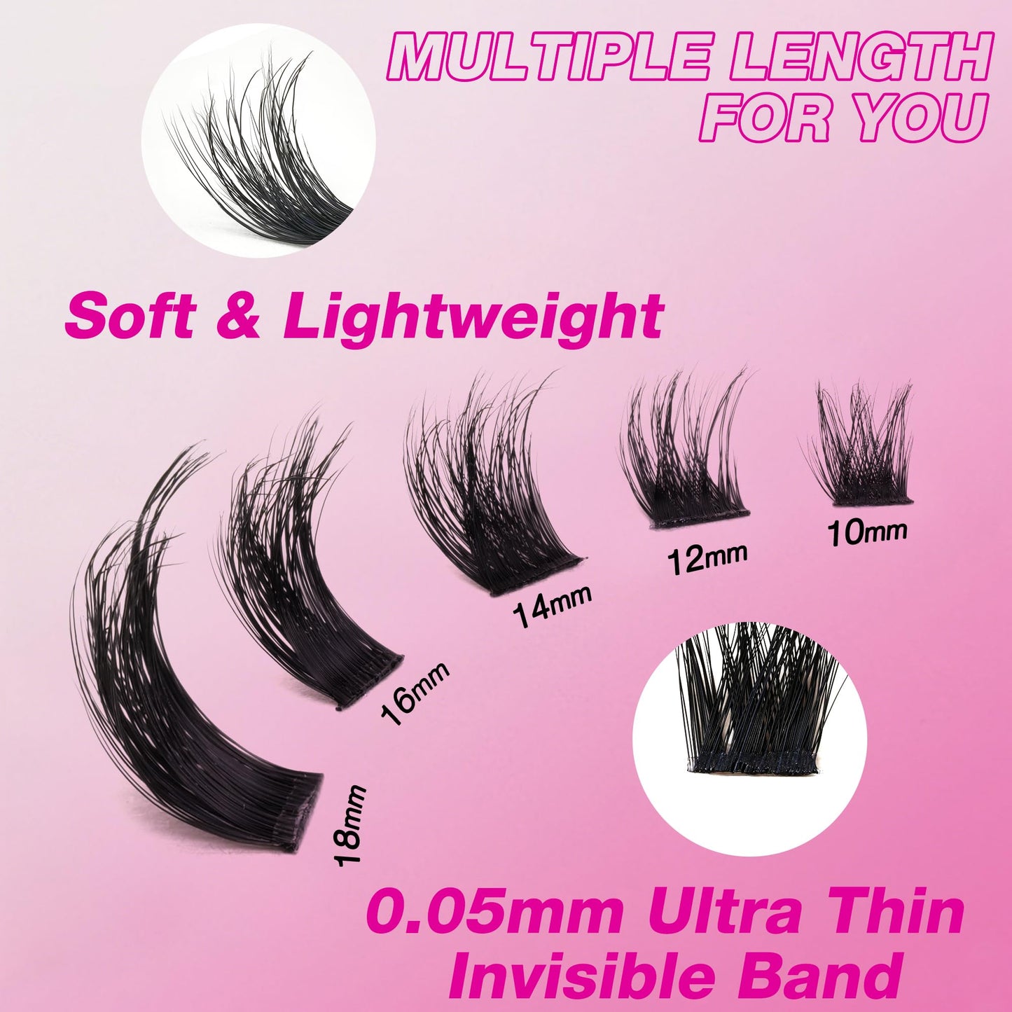 VEYESBEAUTY Lash Clusters Fluffy Individual Eyelash Extensions Xtreme 10mm Beauty and Personal Care VEYESBEAUTY