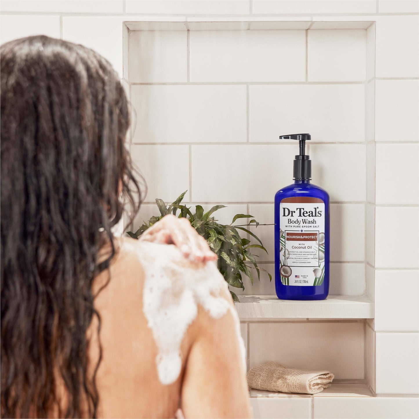 Dr Teal's Body Wash with Pure Epsom Salt, with Coconut Oil, 24 fl oz (Pack of 4)
