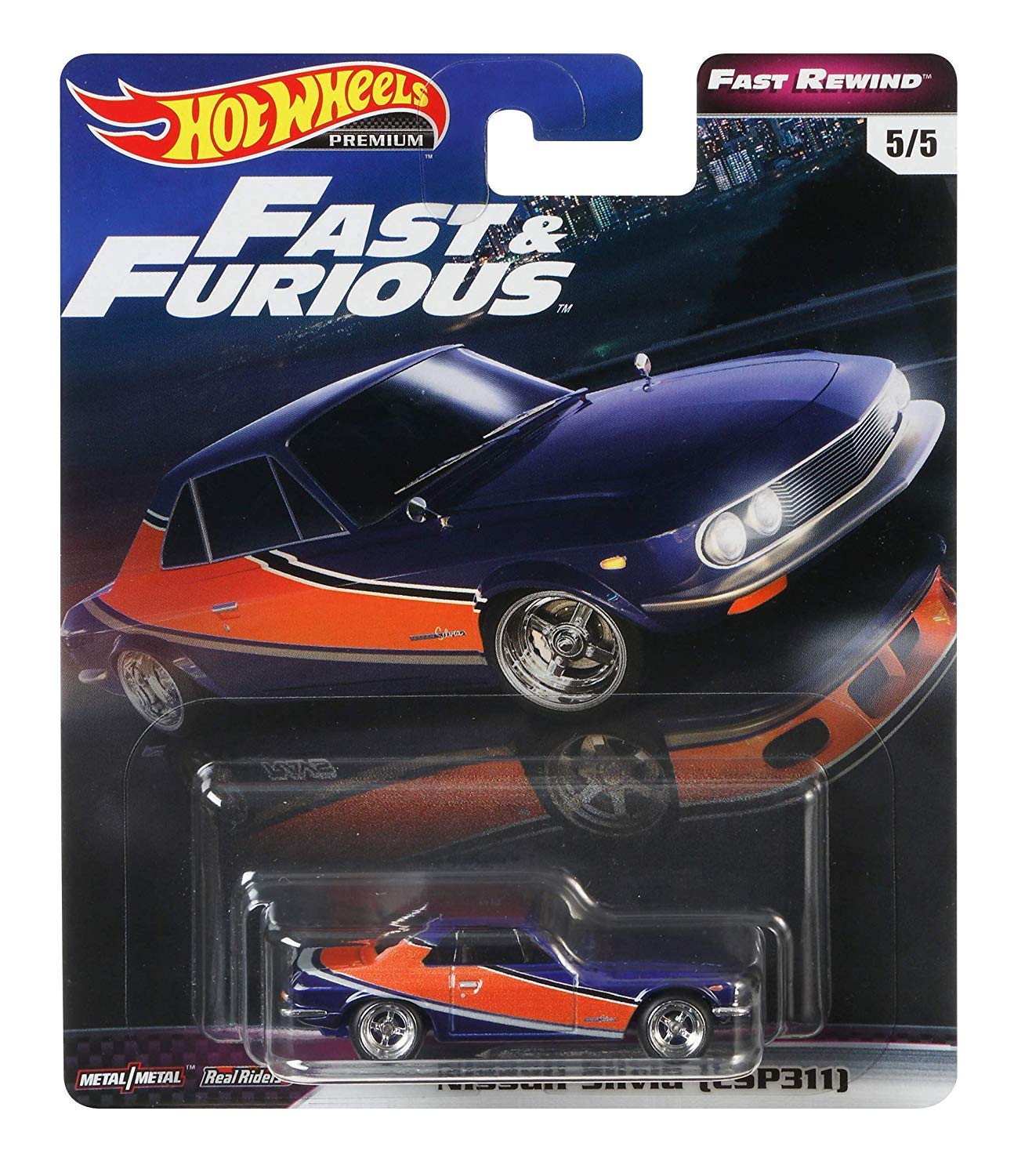Hot Wheels Fast Rewind Fast & Furious Nissan Silvia (CSP311) 5/5, Blue/Orange