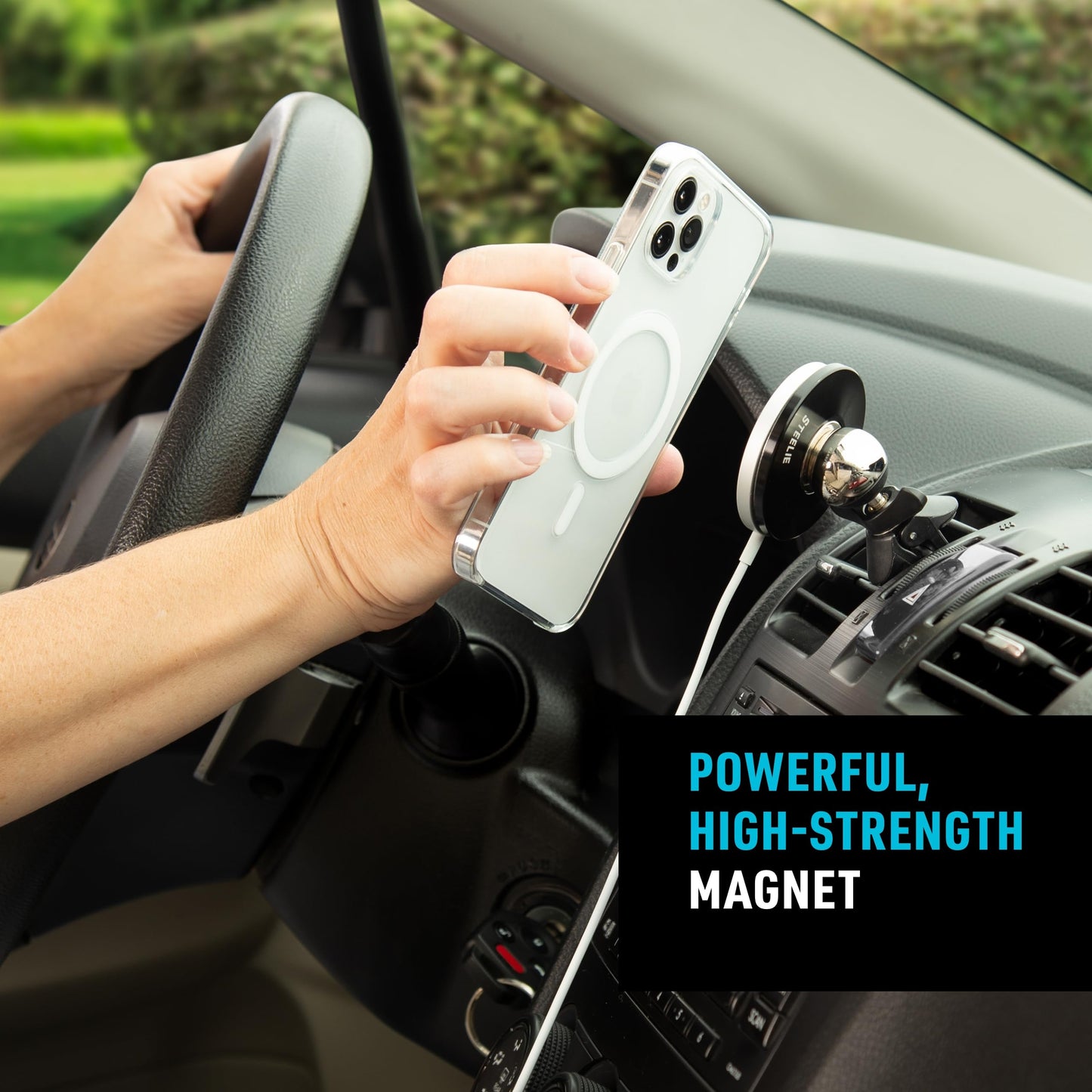 Nite Ize Steelie Vent Kit - Magnetic Cell Phone Holder for Car Vents - Phone Mount - Orbiter Plus