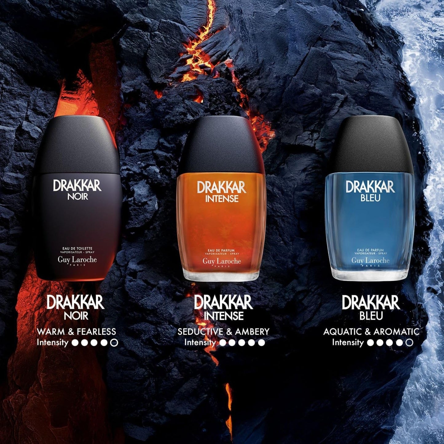 Guy Laroche Drakkar Noir, Iconic Designer Fragrance, Intense & Powerful Eau de Toilette, Fougere Blend & Aromatic Spices, Long Lasting Mens Cologne