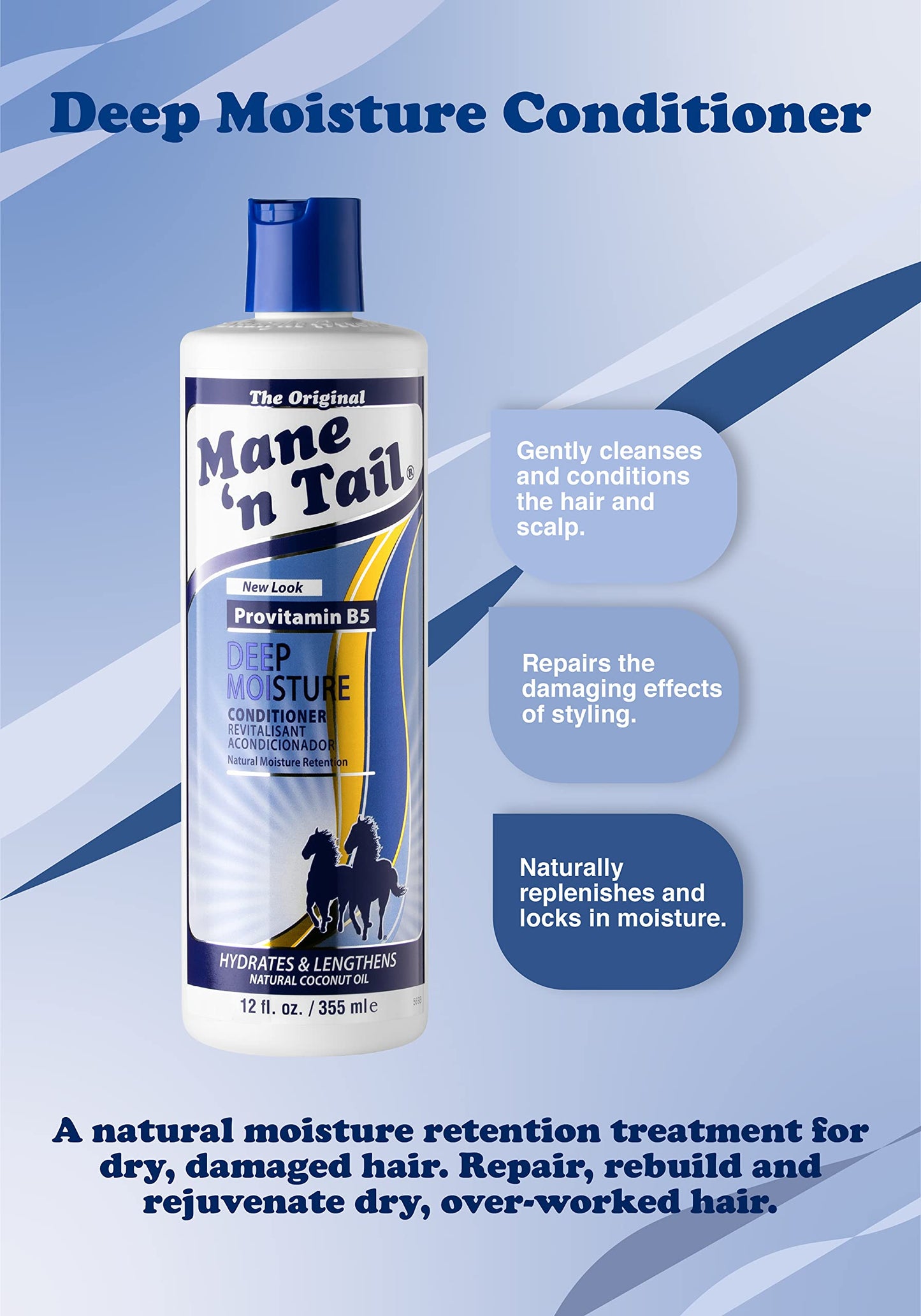 Mane 'n Tail Deep Moisturizing Conditioner for Dry, Damaged Hair 12 oz (TOMAN004)