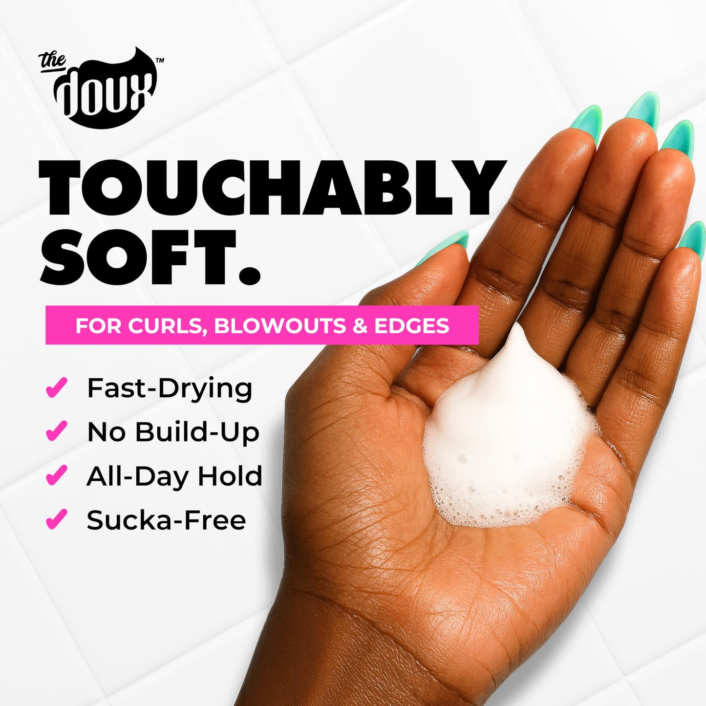 The Doux Multi-Use Mousse for Curly Hair - The Doux Mousse Def Texture Foam for Styling, Curl Definition, Volume & Shine - Curl Cream Alternative