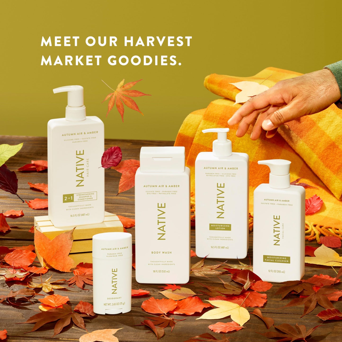 Native Body Wash with Naturally Derived Ingredients - Autumn Air & Amber - Sulfate & Paraben Free - For Women & Men - Skin‑Loving Cleanser - 18 oz Beauty and Personal Care Native