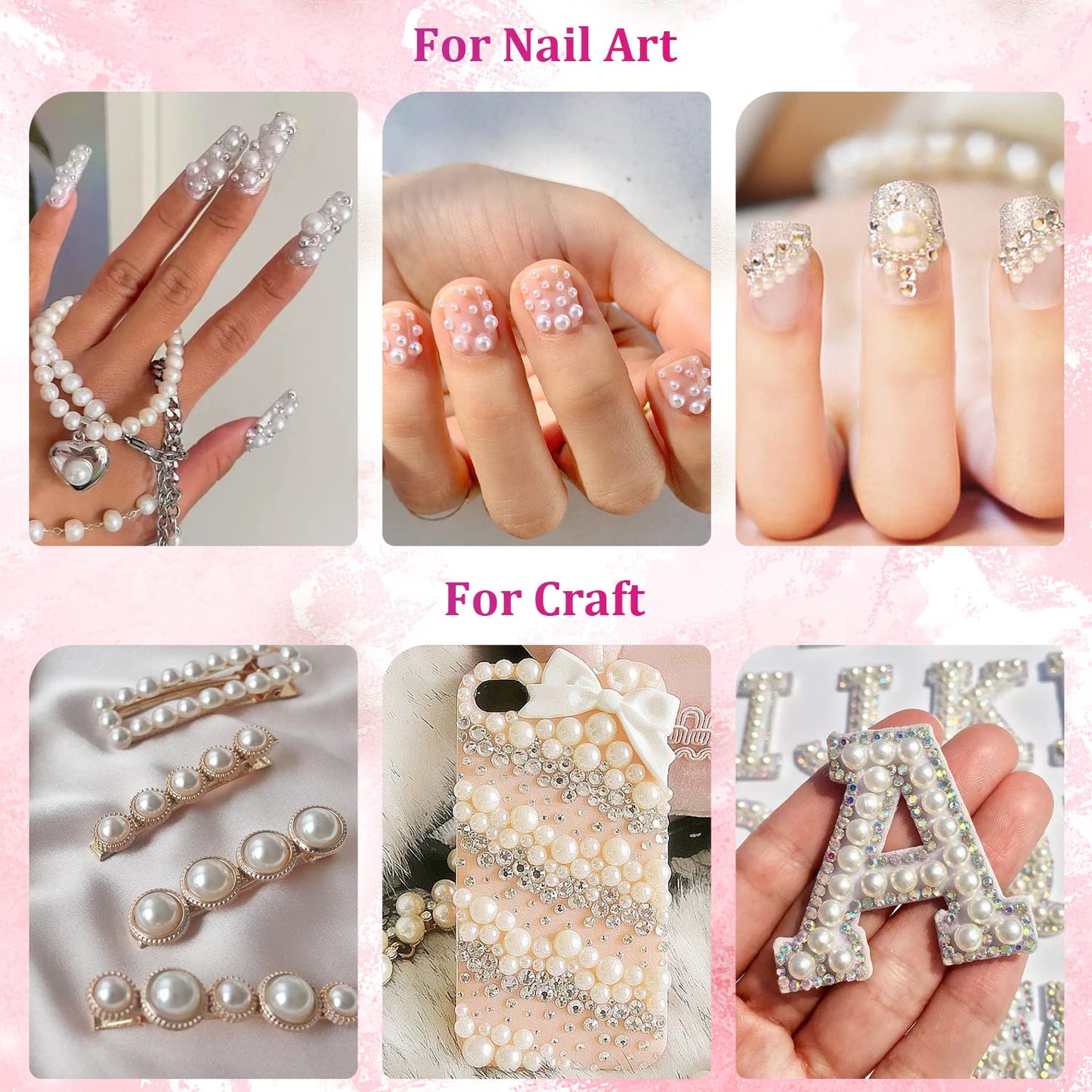 4000PCS Flatback Rhinestones and Half Round Pearls Kit #44, Multi Size Glass AB Crystals, Plastic Flat Back Gold Dome Bead with Pickup Pencil Beauty and Personal Care BELLEBOOST