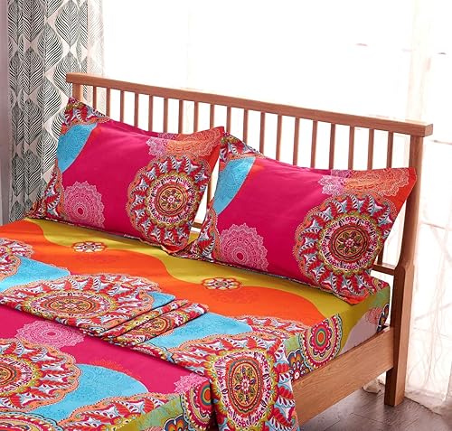 Pangzi Bohemian Lightweight Microfiber Bedding Pillowcases (Standard/Queen (20" x 30"), 2 Pillowcases)