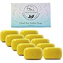 Natural Elephant Dead Sea Sulfur Soap 4.4 oz with Dead Sea Salt, Aloe Vera, Sulphur Face and Body Cleanser Bar for All Skin Types (10 Pack (44 oz