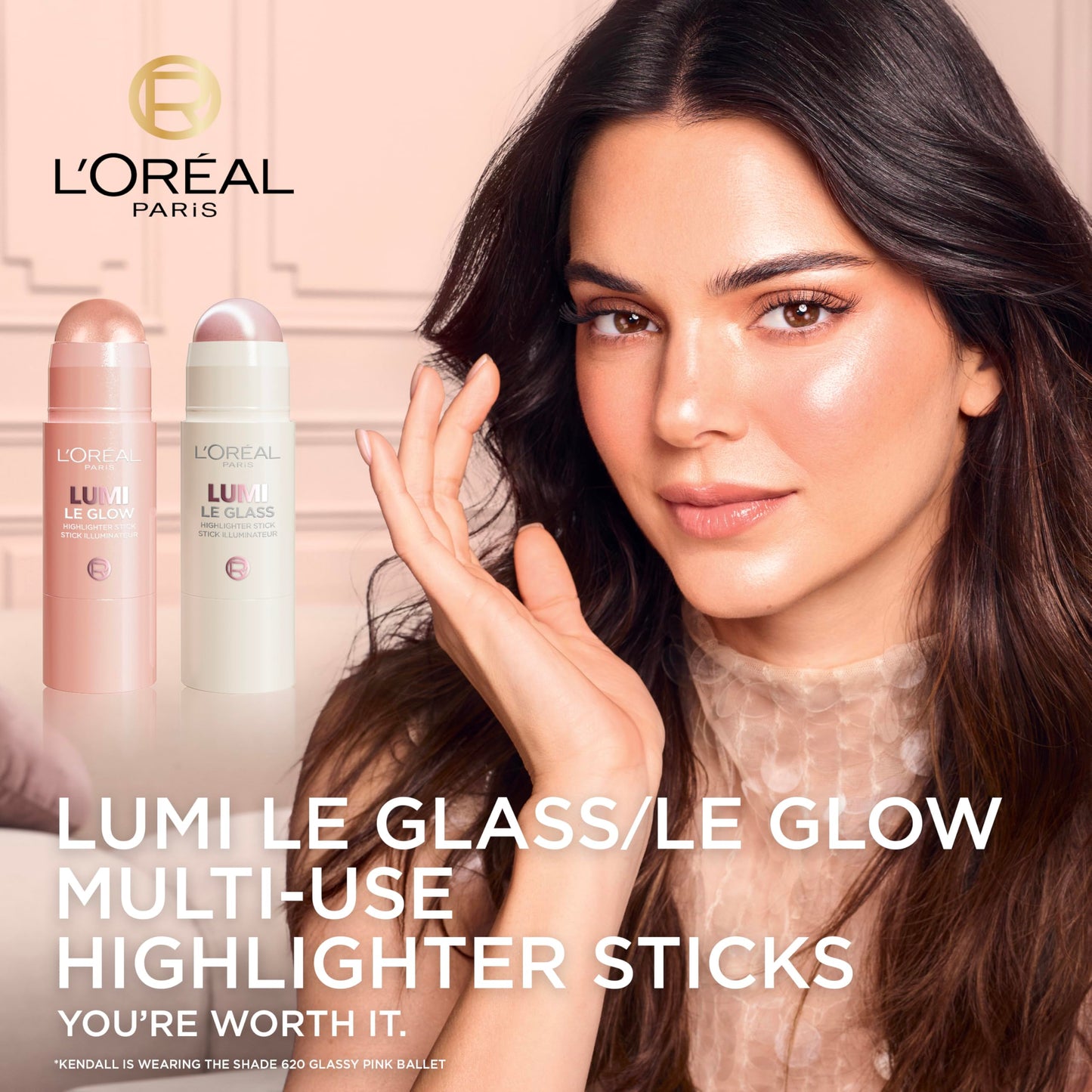 L'Oreal Paris True Match Lumi Le Glass Highlighter Stick, Reflective, Translucent, Glassy Highlighter for Face and Body, 620 Pink Ballet, 0.17 Oz Beauty and Personal Care L'Oreal Paris