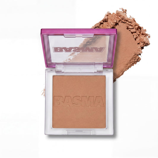 BASMA Beauty Buttery-Soft Powder Bronzer for Face, Talc-Free, Soft Matte, Buildable Coverage, Natural Warmth, Vegan & Cruelty-Free, Blends Easily