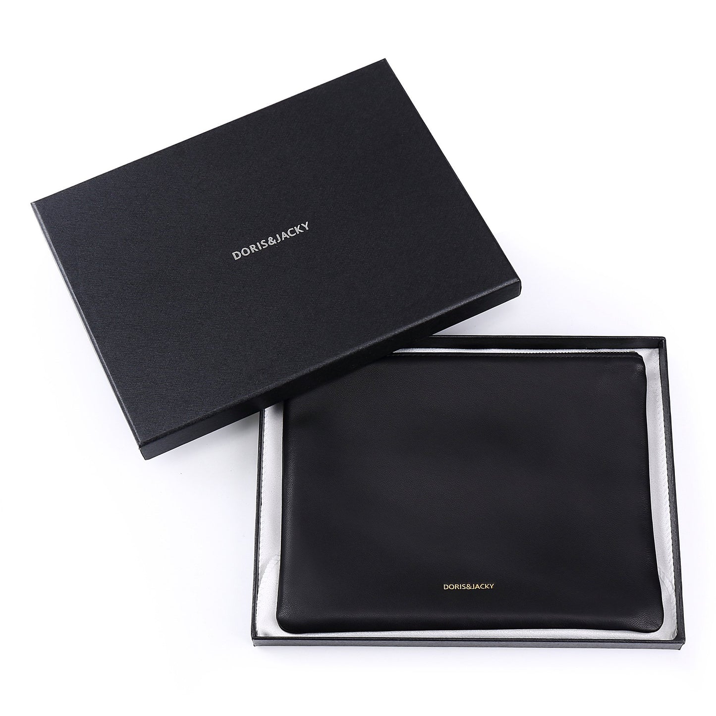 DORIS&JACKY Lambskin Leather Wristlet Clutch Purse For Women Large Soft Designer Wallet With Strap