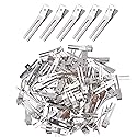 Hendevl 100 Pieces 1.8 Inches Double Prong Pin Curl Hair Clips Metal Alligator Clips Silver Hairpins for Hair Extensions