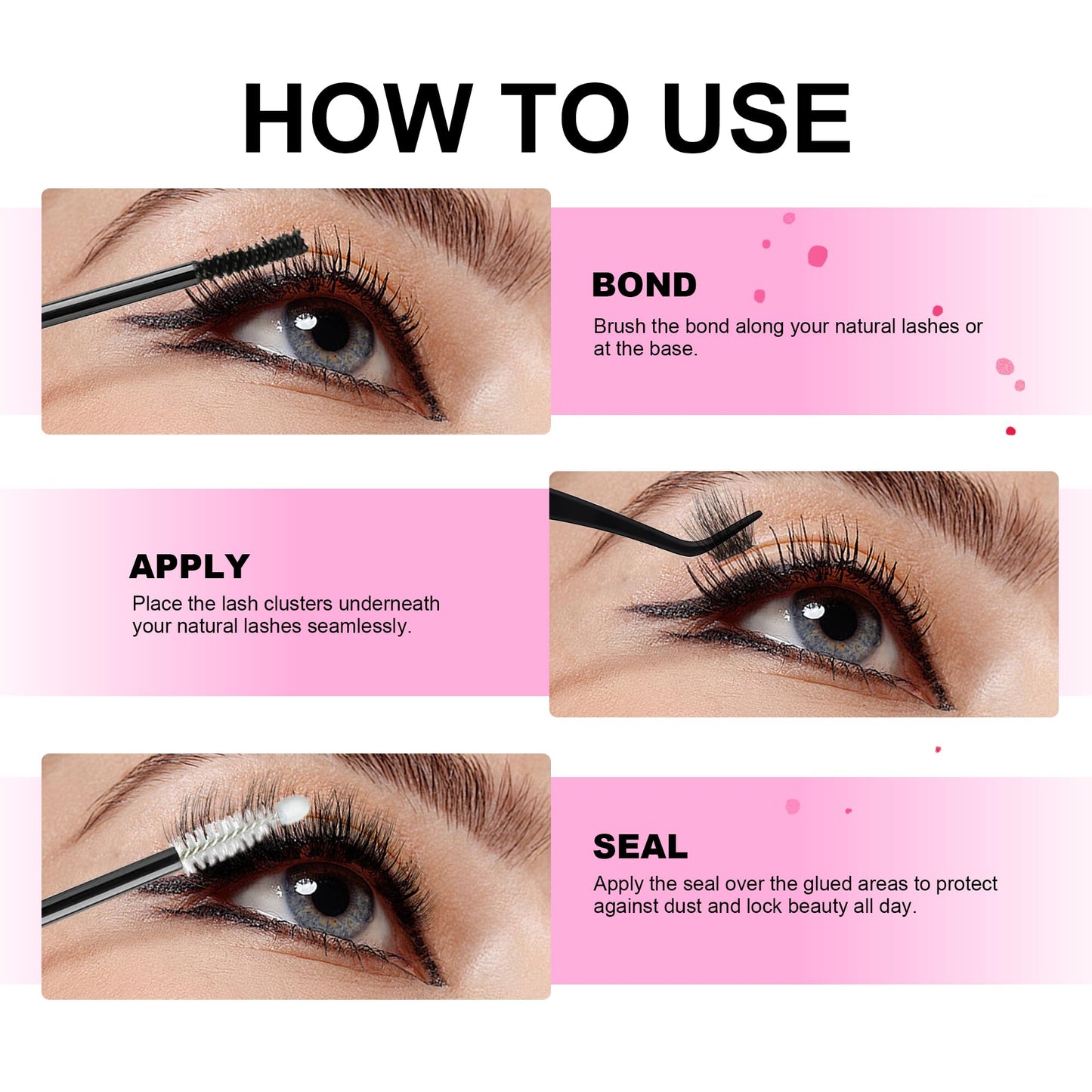 Lash Bond and Seal Waterproof Lash Remover Lash Cluster Glue for Eyelash Clusters DIY Lash Extension Kit at Home Pack 2 Beauty and Personal Care La Maesii