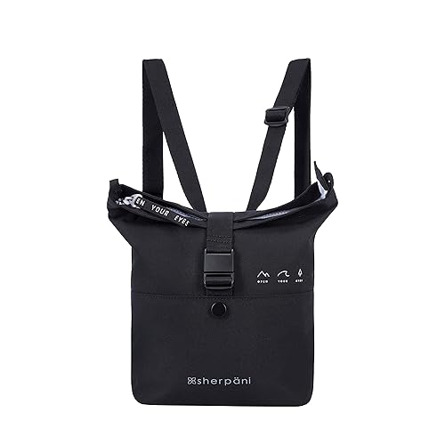 Sherpani Eiko, Mini Backpack with Coin Purse, Convertible Backpack, Small Crossbody Bag (Black)