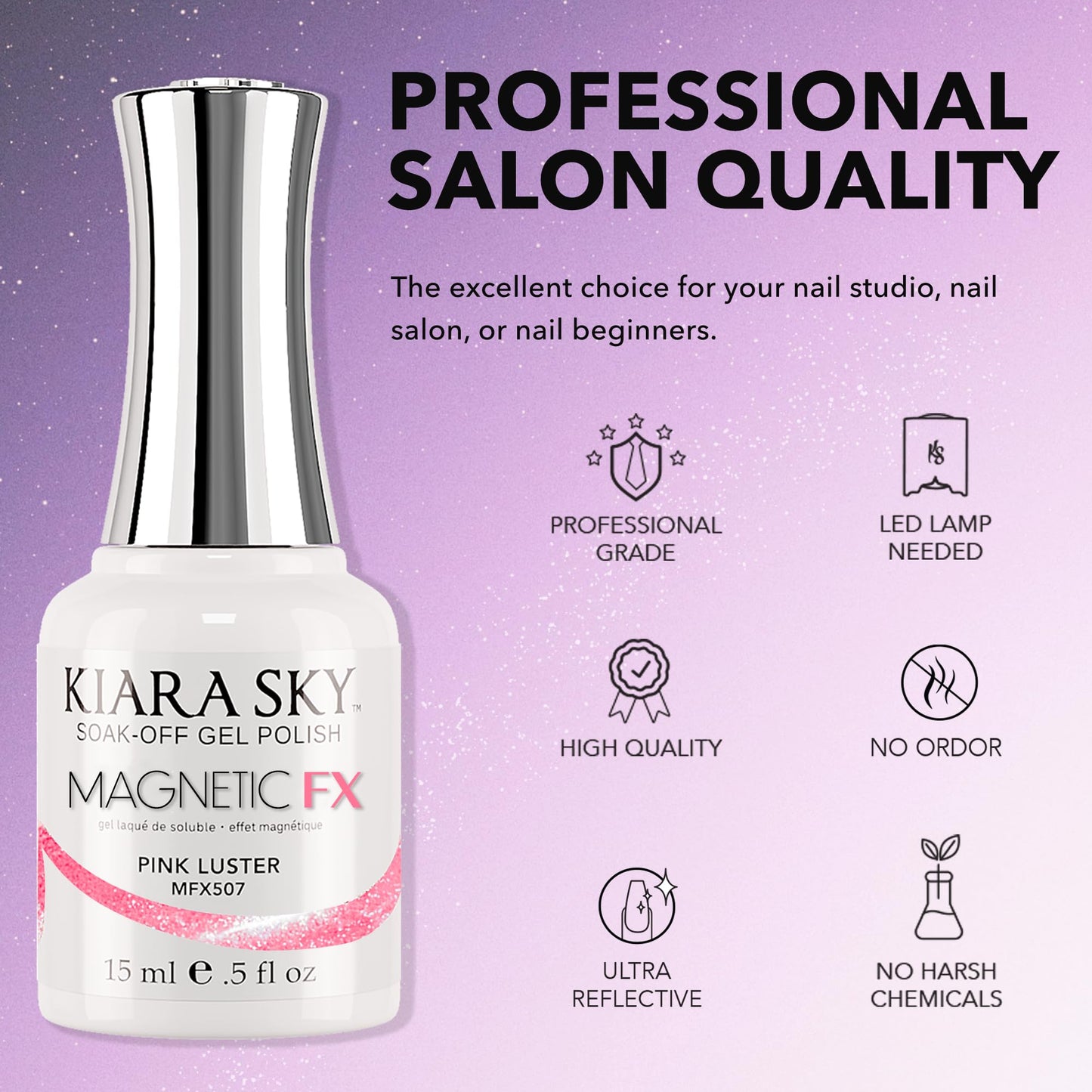 KIARA SKY Cat Eye Gel Nail Polish 15ml | Hot Pink Magnetic FX Cat Eye Gel Polish Soak Off | UV LED Nail Lamp Gel | Metallic Velvet Cat Eye Gel Polish Beauty & Personal Care KIARA SKY