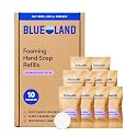 BLUELAND Foaming Hand Soap Refill Tablets, 10-Pack, Lavender Eucalyptus Scent, Eco Friendly Cleaning Products, 10 x 9 Fl oz