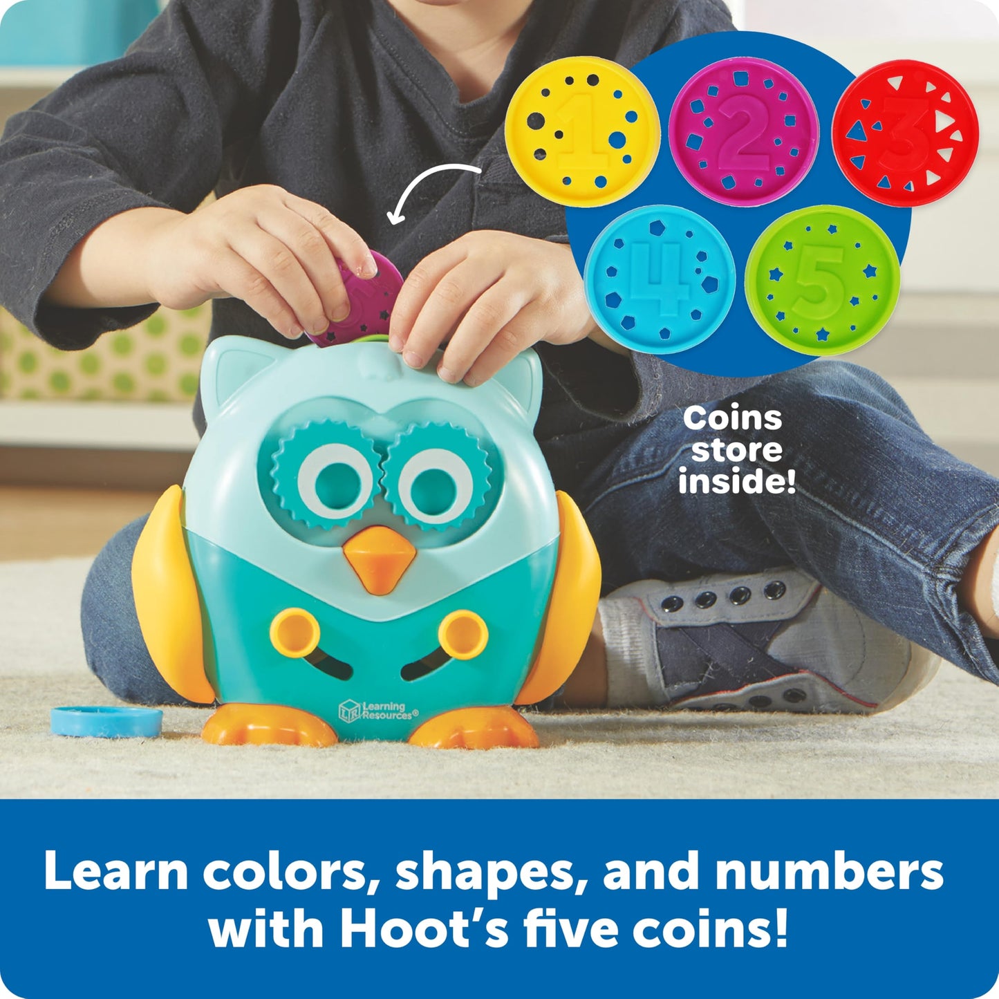 Learning Resources Hoot The Fine Motor Owl - 6 Pieces, Ages 18+ Months Toddler Learning Toys, Fine Motor and Sensory Toys for Toddlers, Educational…