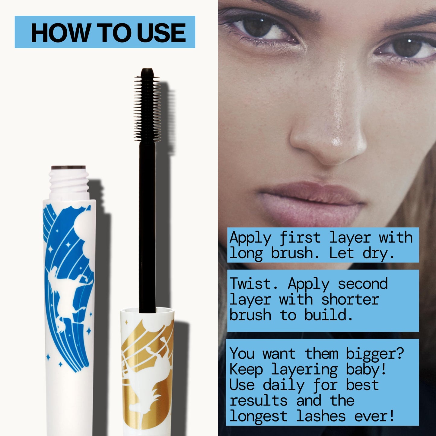 Pacifica Dream Big Mascara - Black Magic 7-in-1 Lash Extending Mascara, Twist-Adjust Brush for Length & Volume, Lash Serum Infused, Vegan