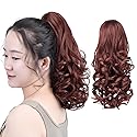 SYXLCYGG Clip Ponytail Blonde Claw Clip Pony Tails Extension Wavy 14" 4.3 OZ Synthetic Like Real Hair Fake Hair pieces Women Easy To Use Yaki Fluffy