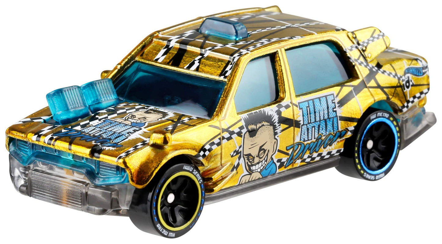 Hot Wheels Toy Car,1:64 Scale id Time Attaxi Embedded with NFC Chip Uniquely Identifiable for Kids & Collectors