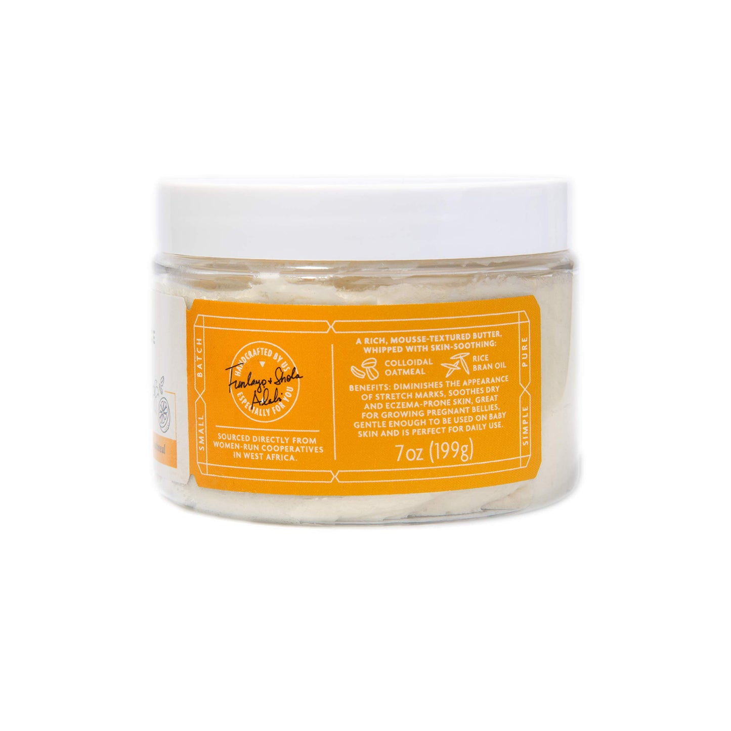 Shea Radiance P.U.R.E. Whipped Shea Butter with Colloidal Oatmeal - Whipped Body Butter Blended with Skin Soothing Oatmeal & Moisturizing Rice Bran