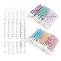 300PCS Glitter Crystal Lip Brush, Disposable Crystal Lip Brushes Tool Kits Lip Gloss Applicators Make Up Brush Lipstick Gloss Wands Makeup Applicators