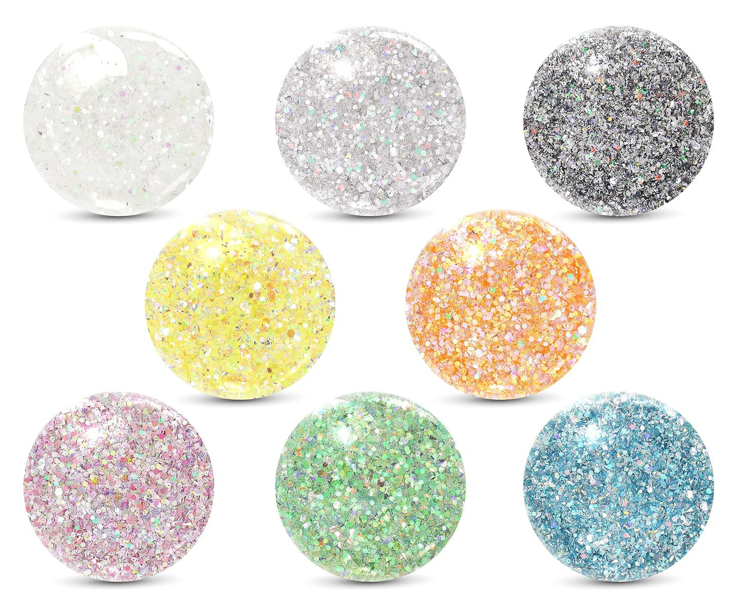 MARBLERS Holographic Glitter [Mixed 8 Color Set] 4oz (112g) | Chunky | Non-Toxic, Vegan, Cruelty-Free | Face, Body, Eyeshadow, Hair, Party Makeup |