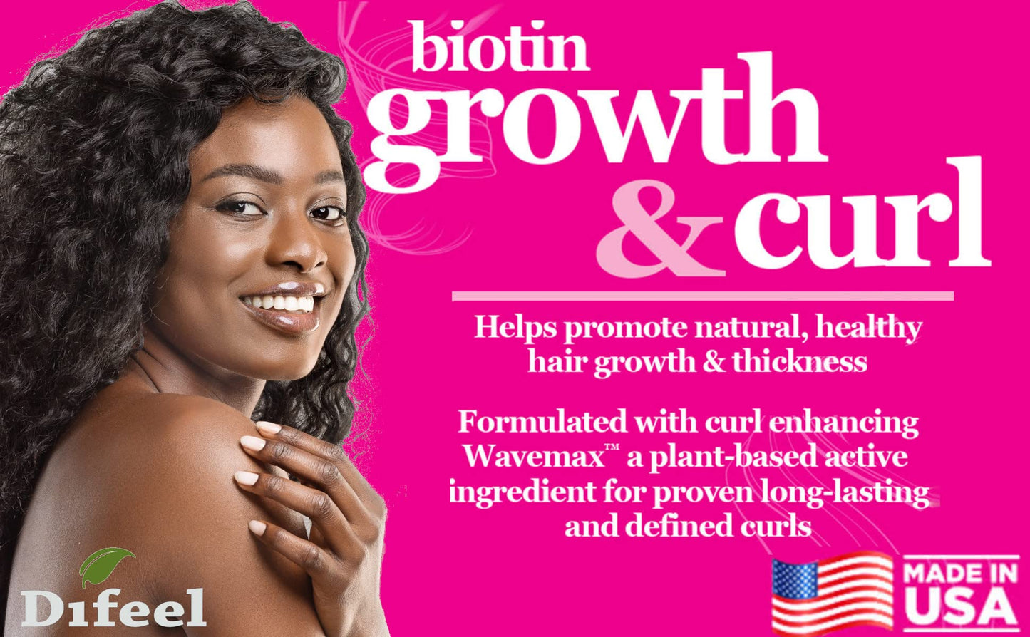 Difeel Growth and Curl Biotin Hair Mask 12 oz. - Hair Mask for Curly Hair Growth