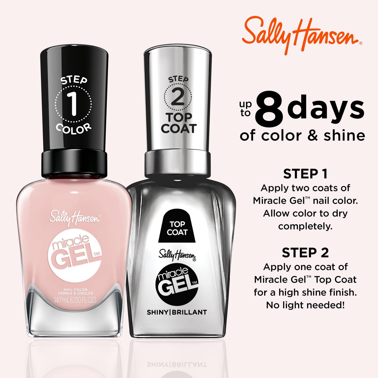 Sally Hansen Miracle Gel Salon Quality Nail Polish | Gel-Like Formula, Two-Step System, No UV Light Needed, Long Lasting | Semi-opaque | 248 Once Beauty & Personal Care Sally Hansen
