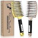 KTKUDY Detangling Brush Getting Knots Out without Pain - Boar Bristles HairBrush Make Hair Shiny & Healthier Vented Detangler Brush for Women Men Kids